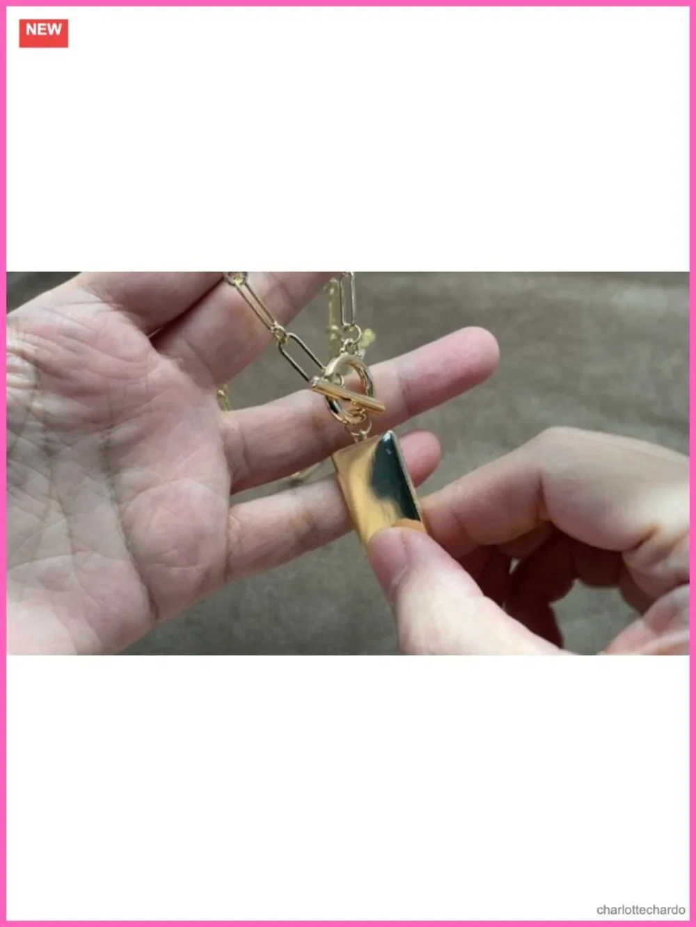Chunky Gold Plated Cross Pendant Necklace Paperclip Chain Women Jewelry